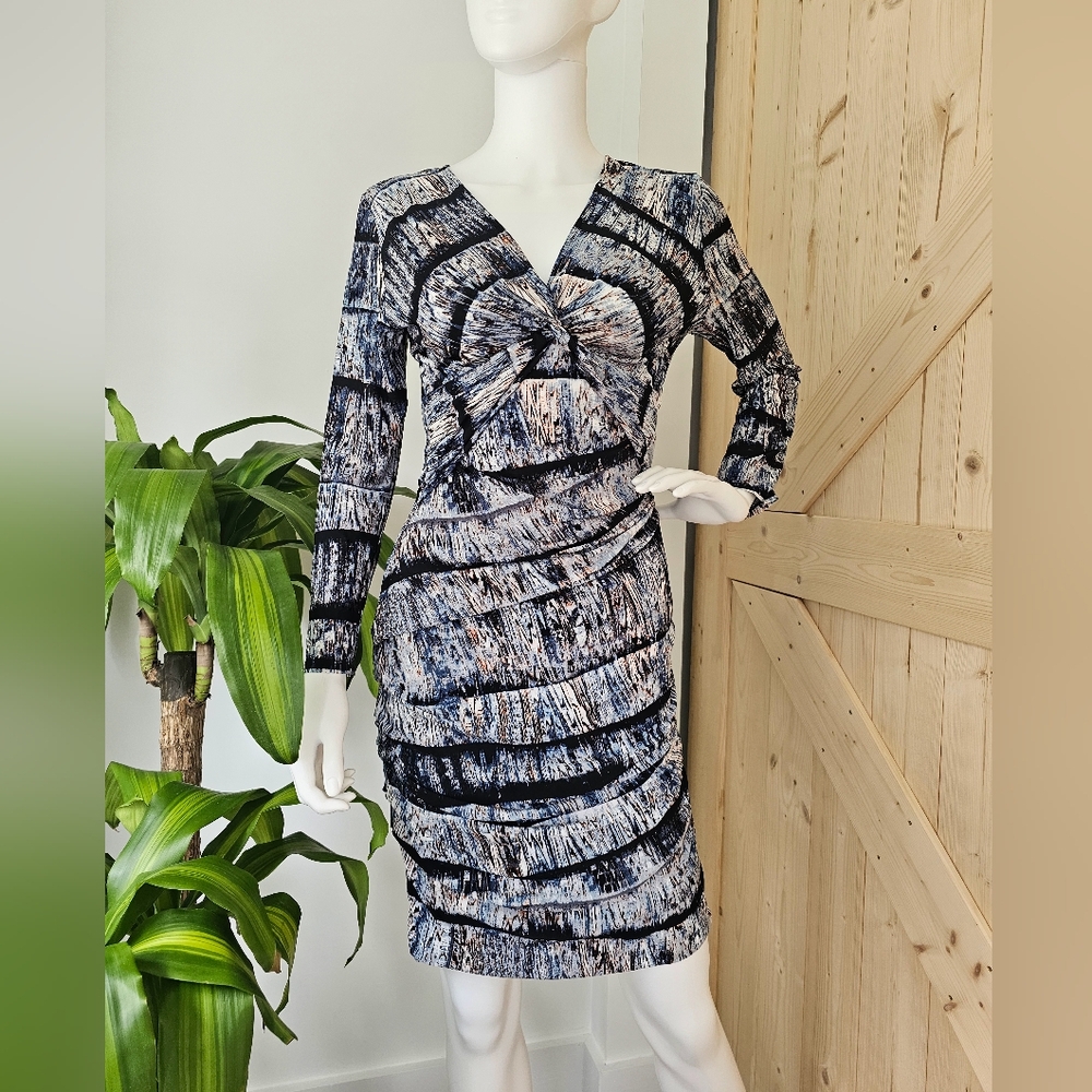 BCBG MAXAZRIA Size‎ S Women's  Multicolor Long Sleeve Bodycon Style Dress